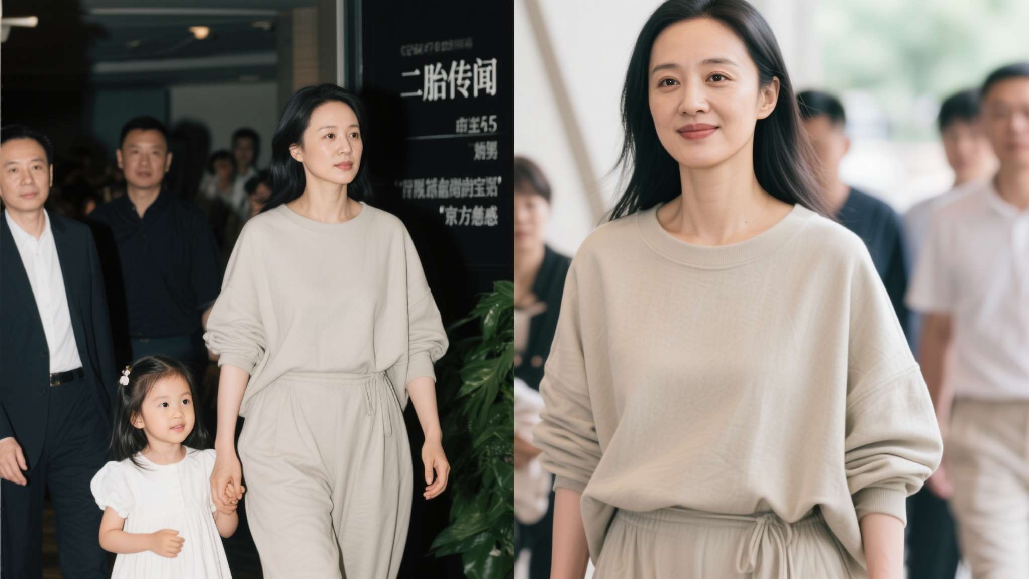事实上，明星选择宽松服装公开露面，本是司空见惯的日常穿搭，但对于已育一女、步入4