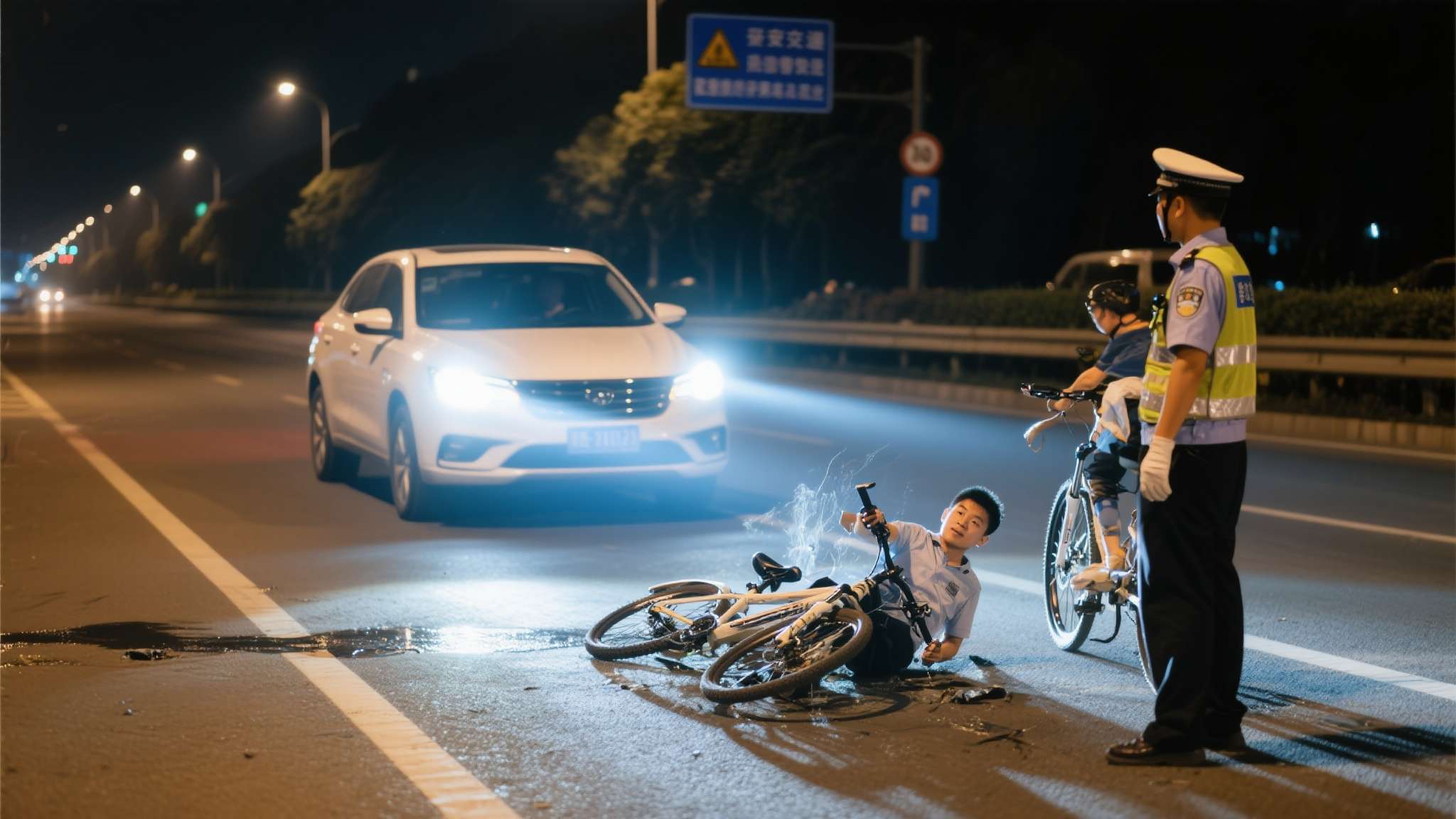 根据《道路交通安全法》相关规定，夜间会车时必须关闭远光灯，改用近光灯。小王违反这